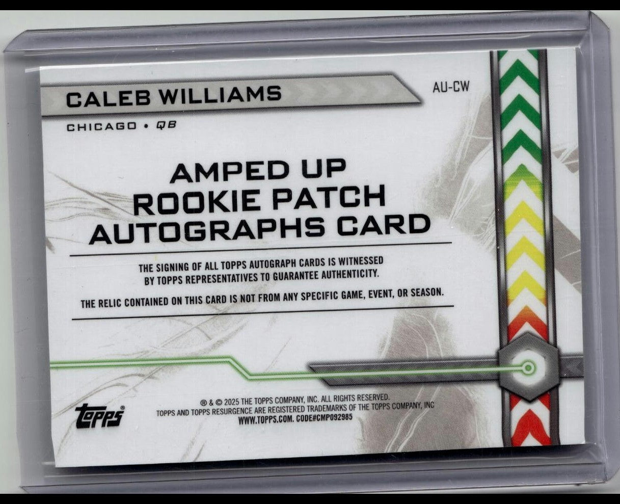 Caleb Williams 2024 Topps Resurgence - #AU-CW Amped Up RPA # /125 Chicago Bears