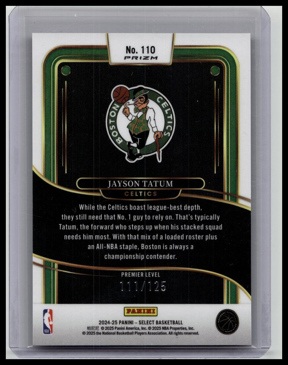 Jayson Tatum 2024-25 Panini Select 111/125 Camo Premier Level #110