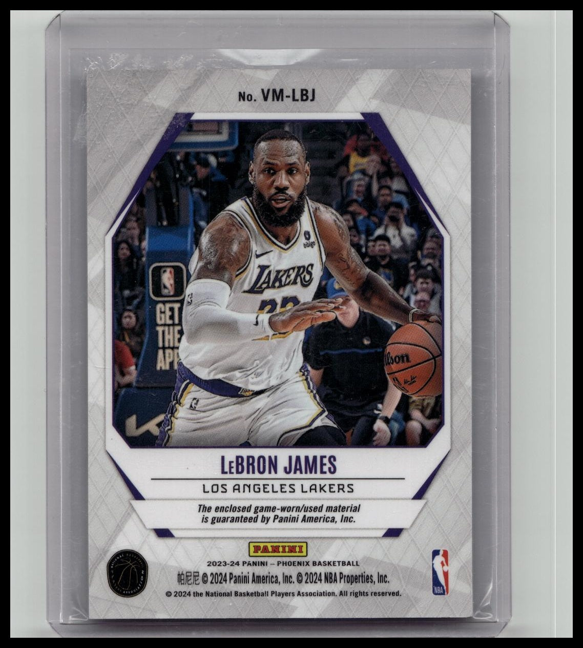 Lebron James Los Angeles Lakers 2023-24 Panini Phoenix Jersey Patch Relic