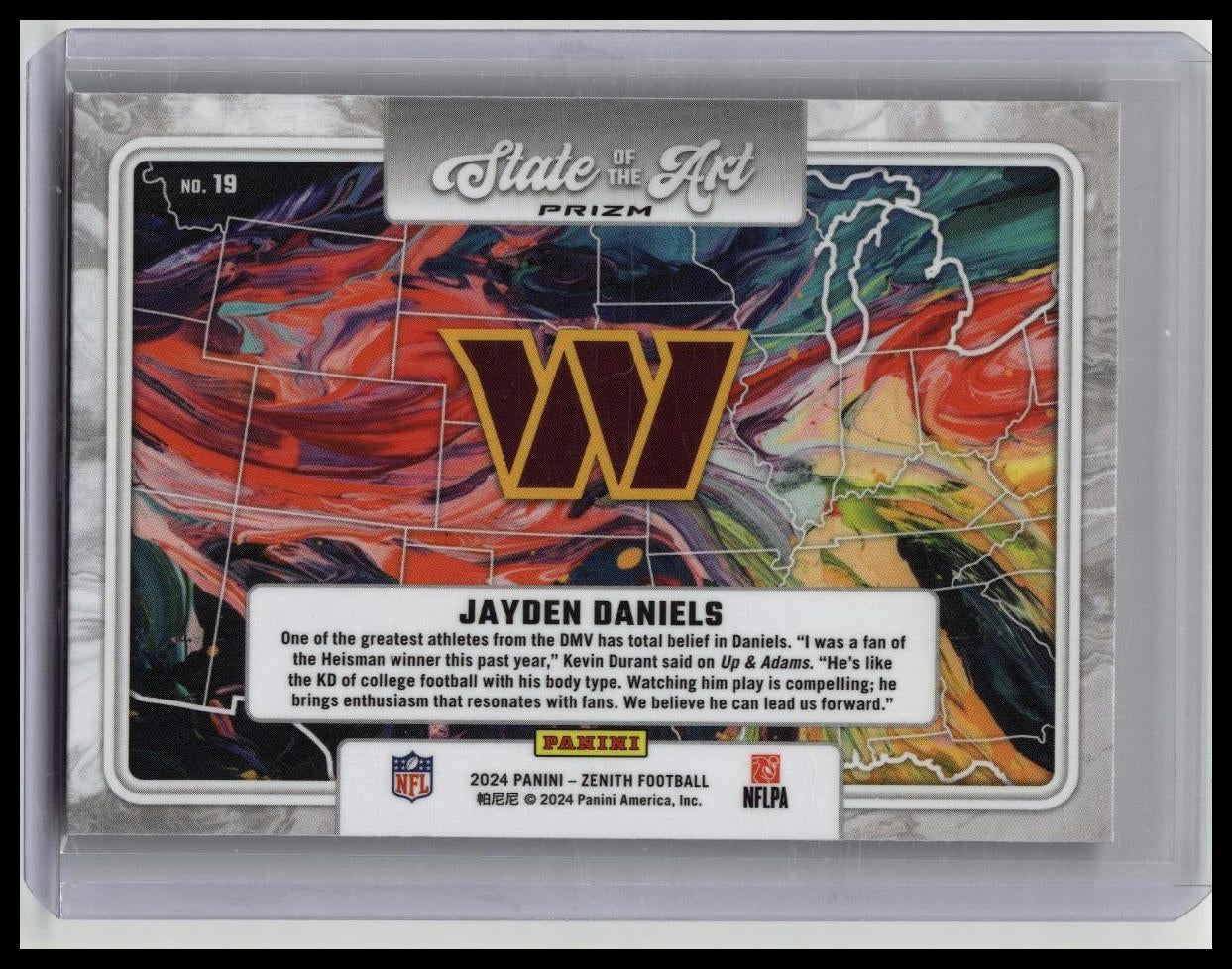 2024 Panini Zenith - State of the Art Jayden Daniels #19 Orange (RC)