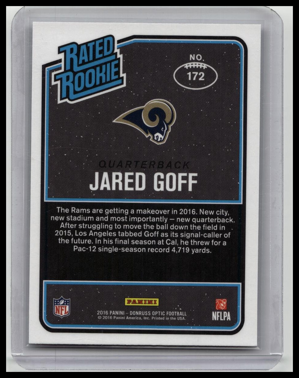 2016 Donruss Optic: #172 Jared Goff Rated Rookie RC