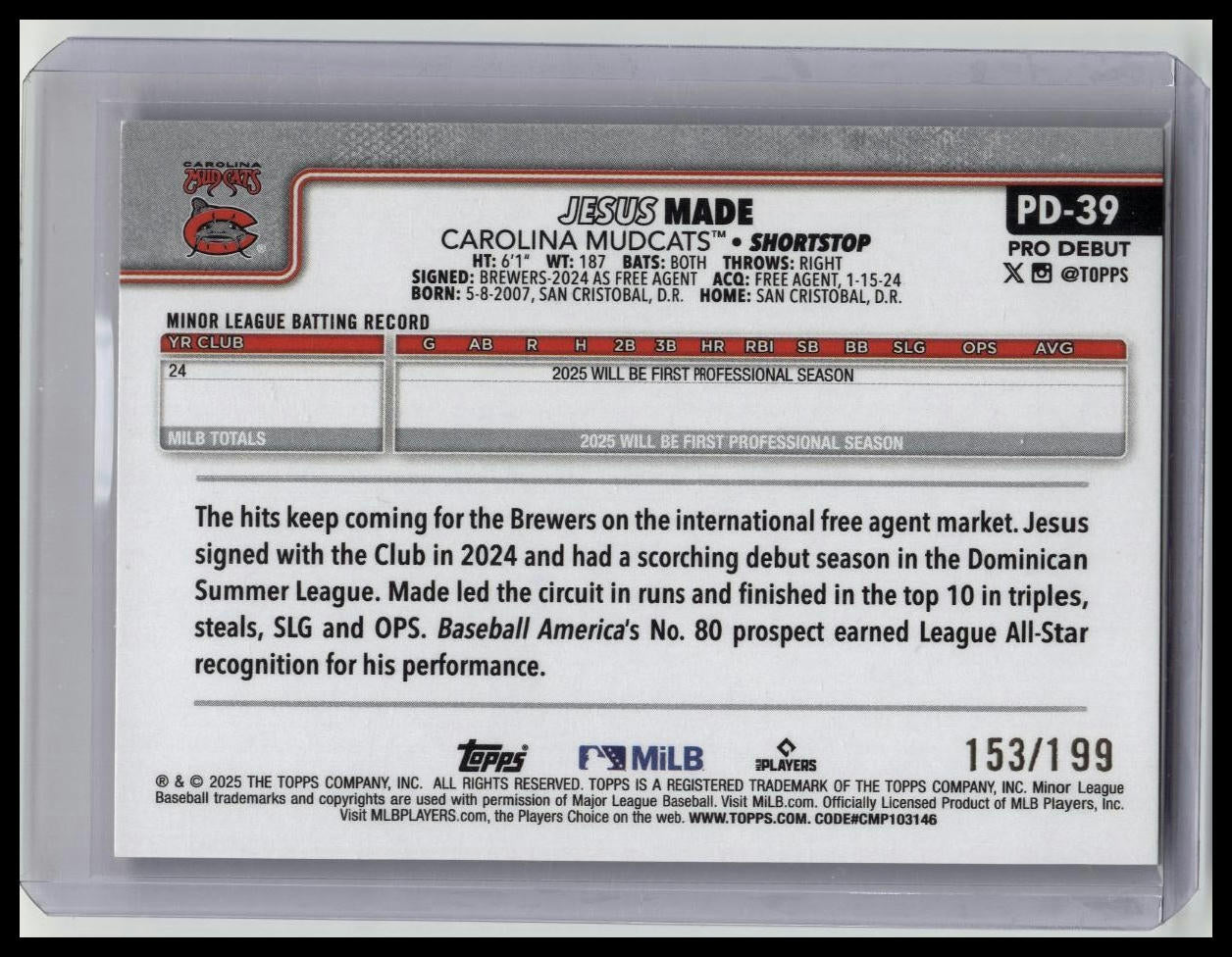 Jesus Made Pink Foil /199 2025 Topps Pro Debut