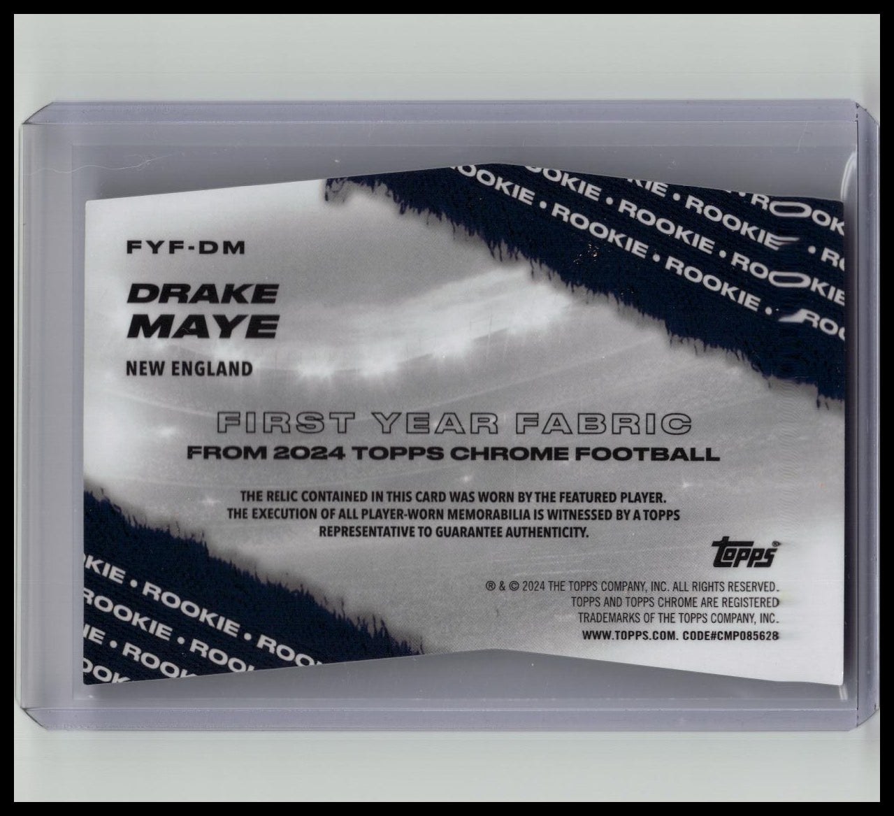 2024 Topps Chrome - First Year Fabric Drake Maye #FYF-DM RC Game Worn Patch