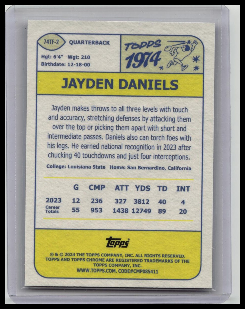 Jayden Daniels 2024 Topps Chrome - 1974 Topps Football #74TF-2 X-Fractor (RC)