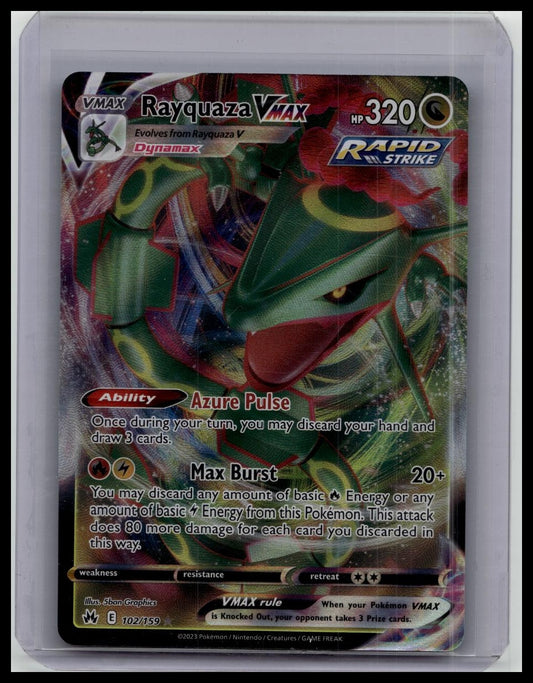 Rayquaza VMAX Full Art 102/159 Crown Zenith Pokemon 2023
