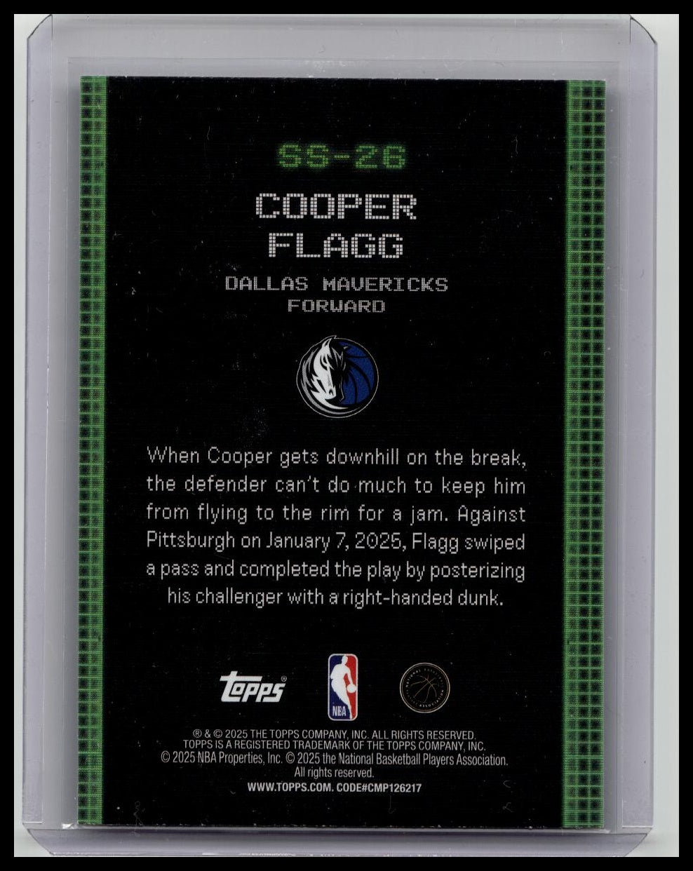 2025-26 Topps - Cooper Flagg #SS-26 Scan And Slam Mavericks Rookie (RC)