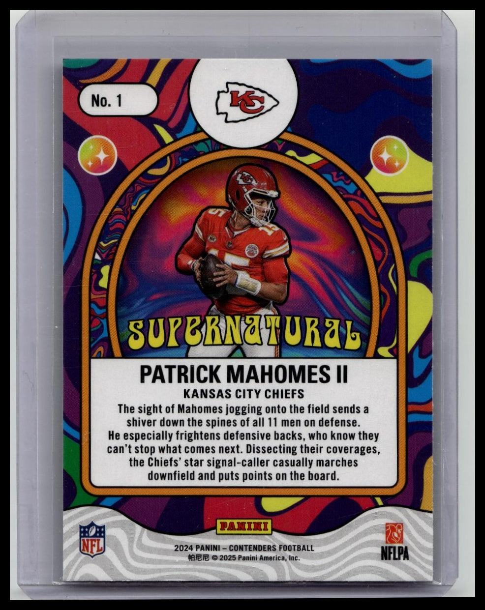 Patrick Mahomes 2024 Panini Contenders- Supernatural No.1 Kansas City Chiefs