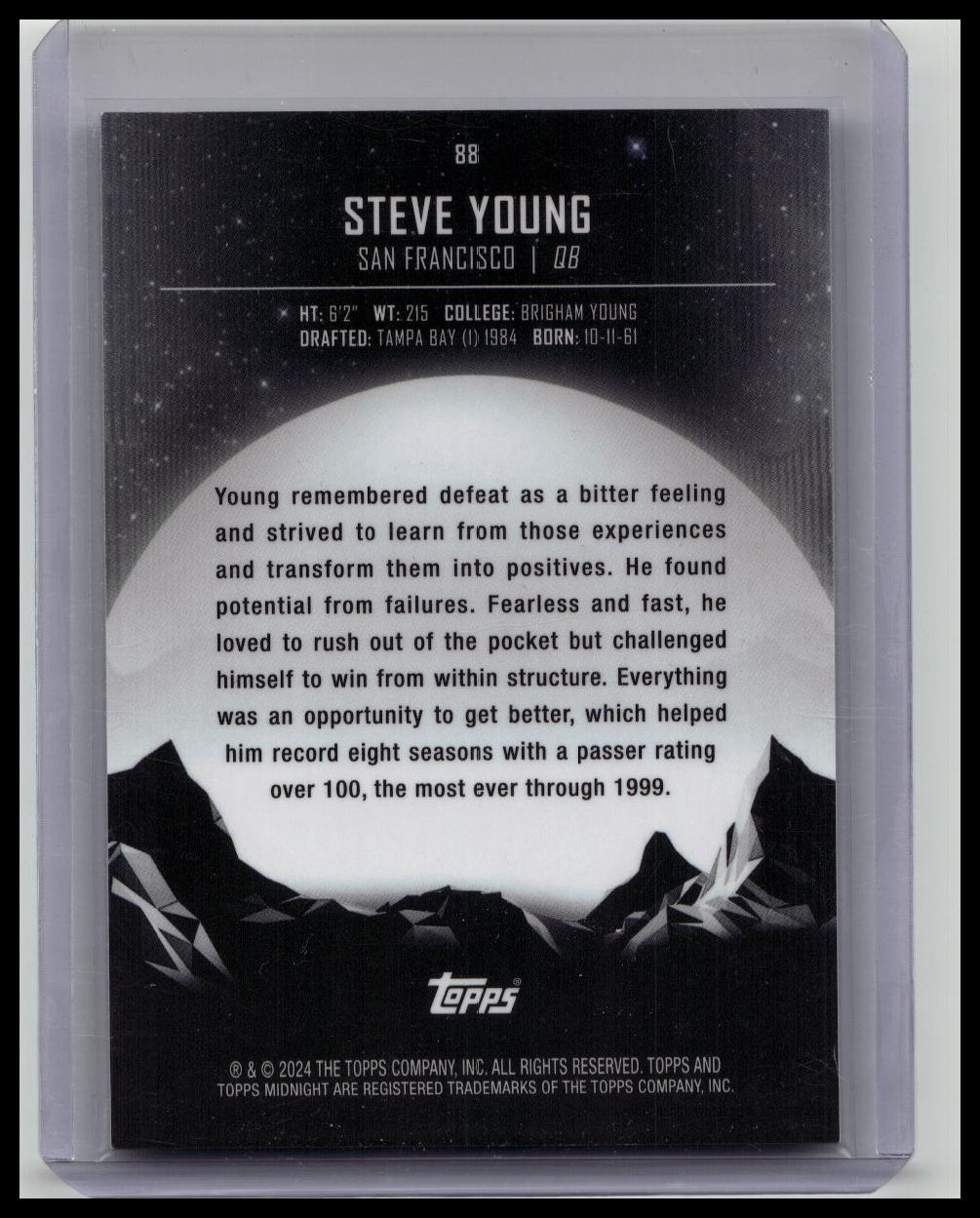 2024 Topps- Midnight Steve Young #88 Parallel/35
