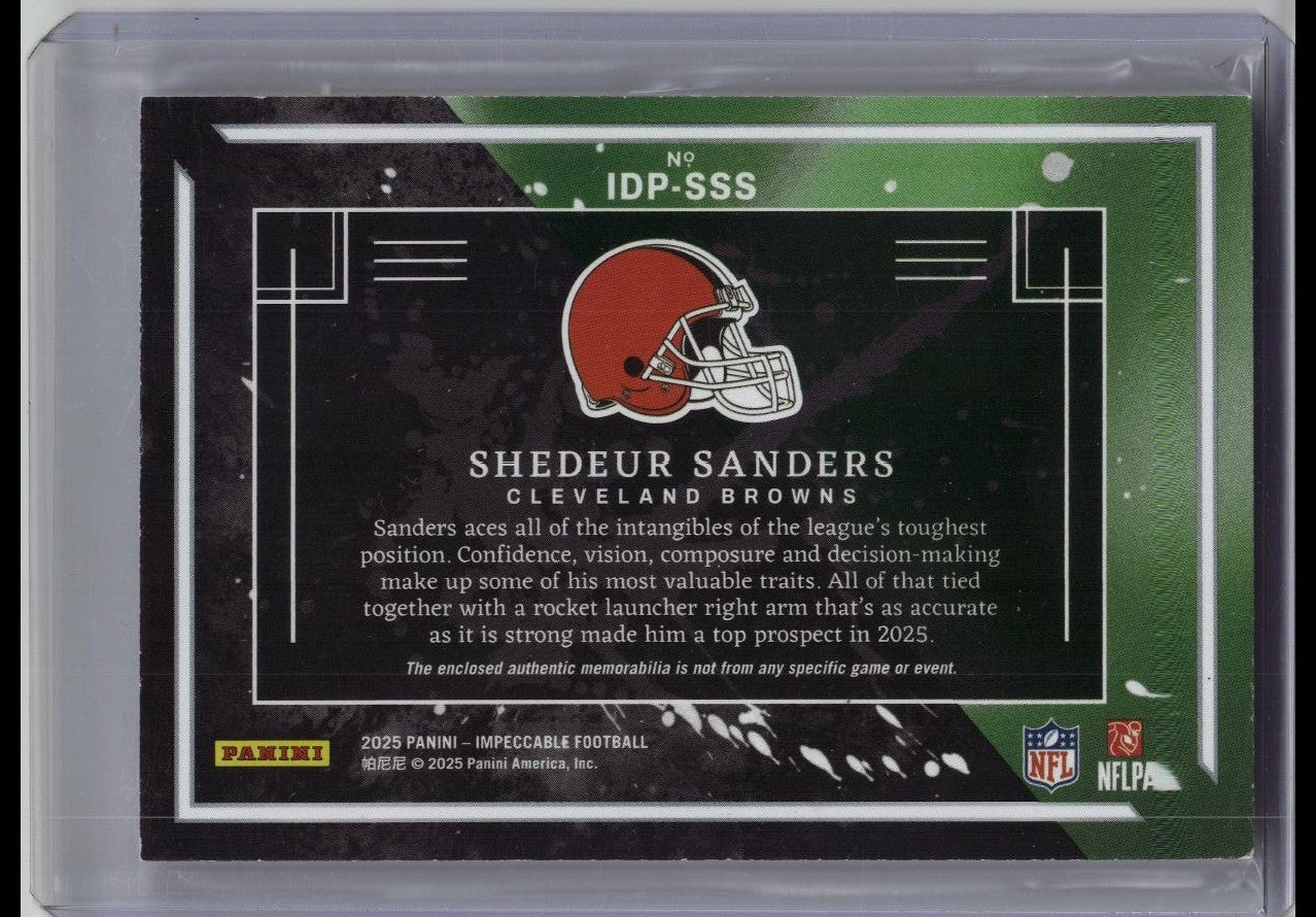 2025 Impeccable Shedeur Sanders Draft Picks /49 MEM RC