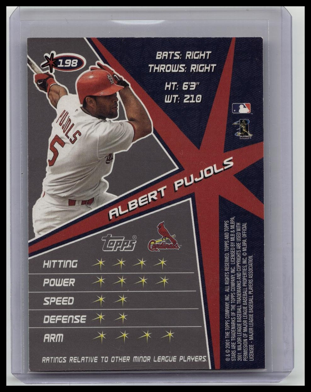 2001 Topps Stars Albert Pujols Rookie RC
