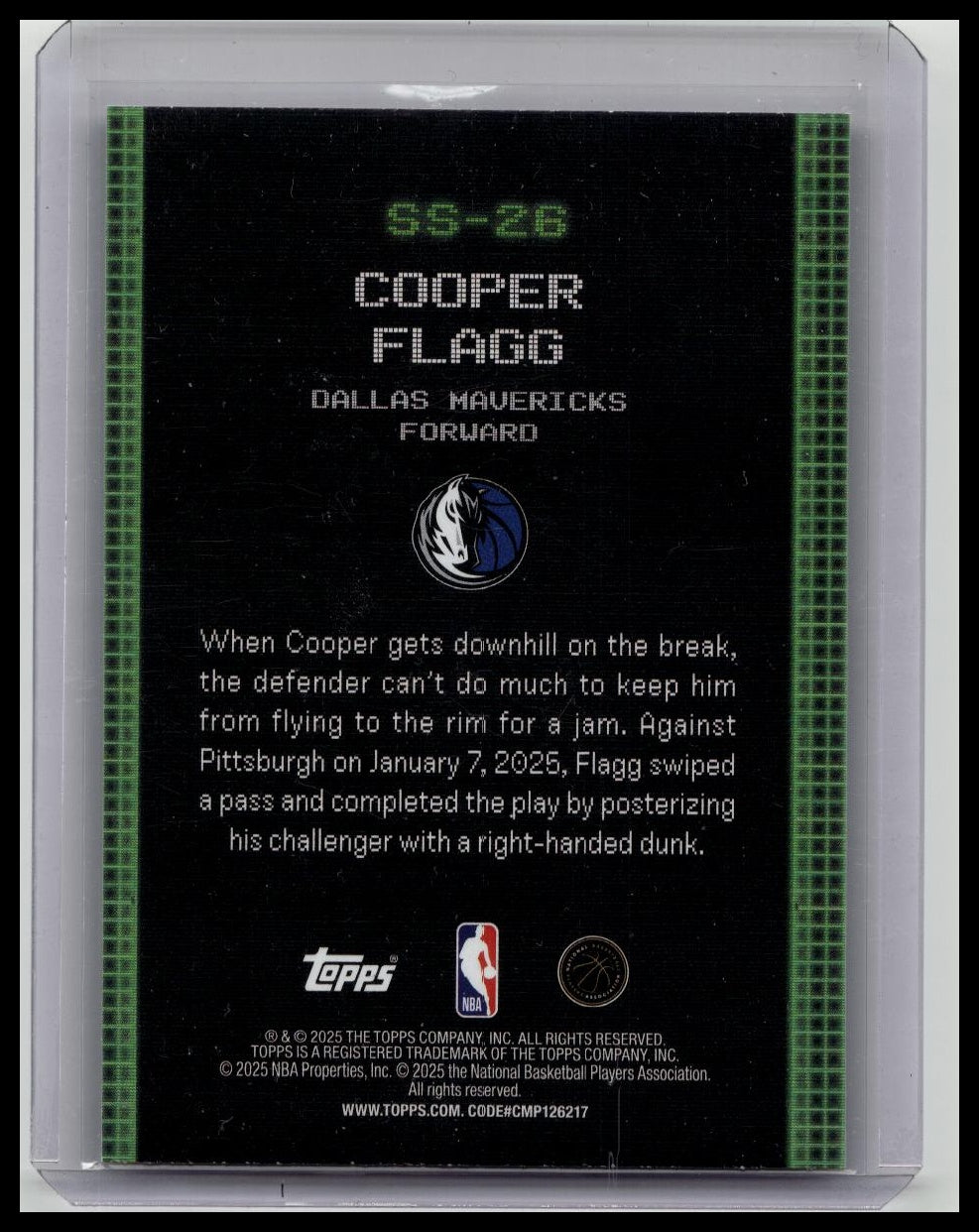 2025-26 Topps Basketball Cooper Flagg #SS-26 Scan And Slam Rookie Card