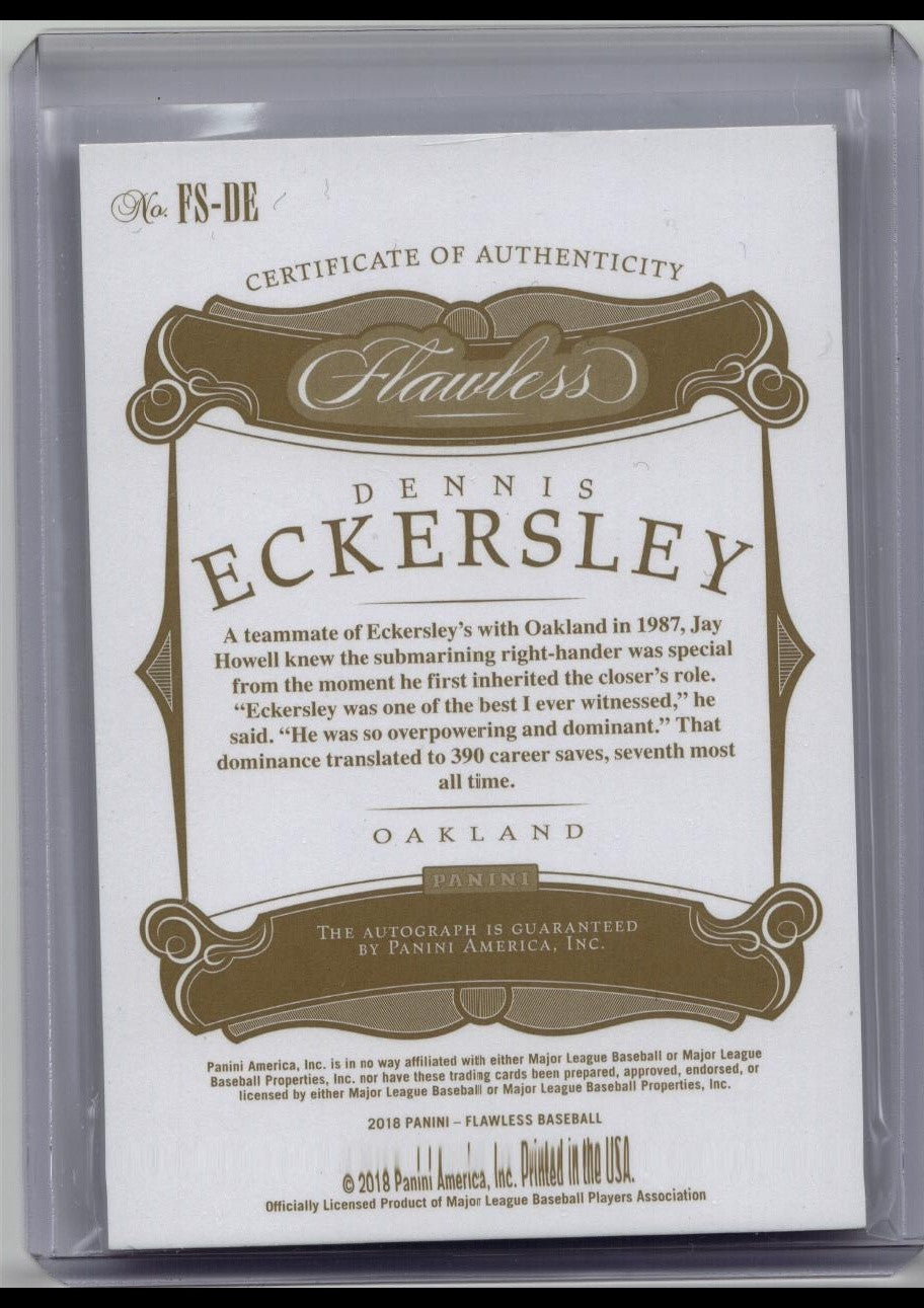 2018 Flawless Dennis Eckersley Ruby Auto /20