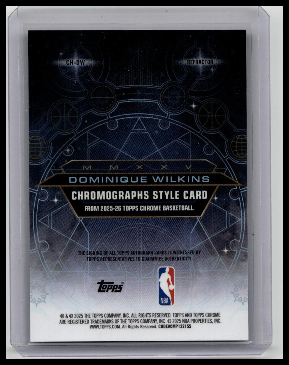 2025 Topps Chrome Dominique Wilkins Chromographs Style Auto
