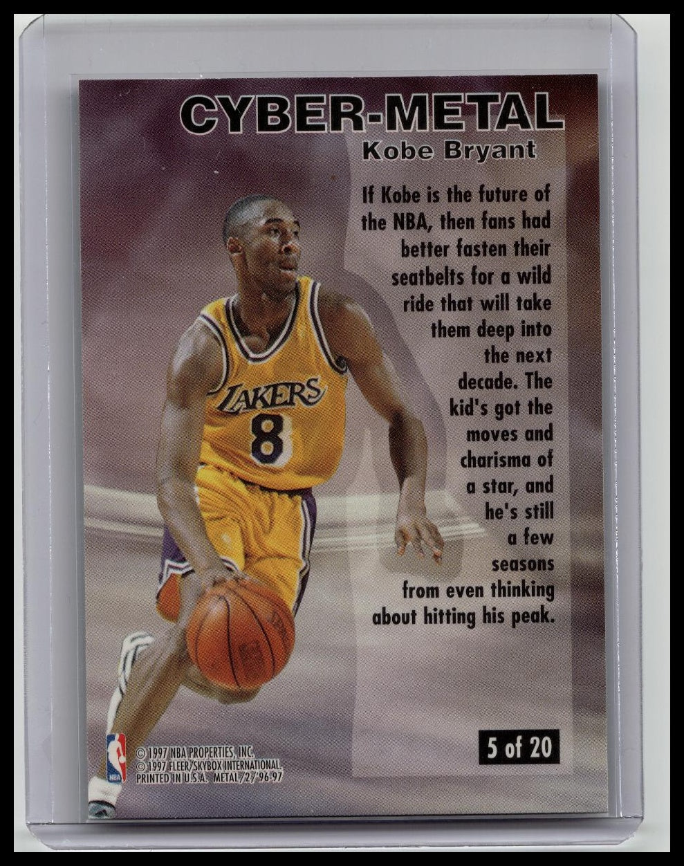 1996-97 Fleer Metal Kobe Bryant Cyber Metal RC Lakers
