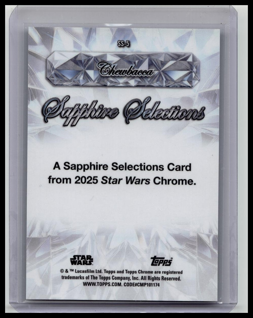2025 Topps Chrome Sapphire Star Wars Sapphire Selections Chewbacca #SS-5 SSP