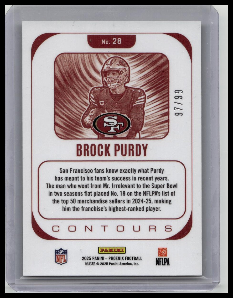 2025 Phoenix Contours Brock Purdy Yellow Lava /99