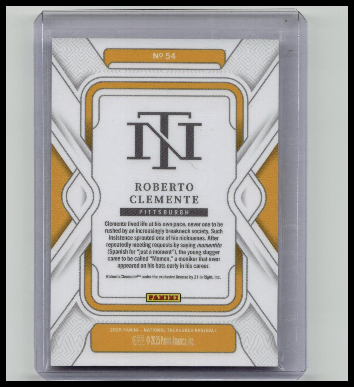 2025 Panini National Treasures Roberto Clemente /75