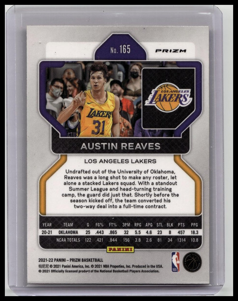 2021-22 Panini Prizm Austin Reaves Orange Ice Prizm Rookie