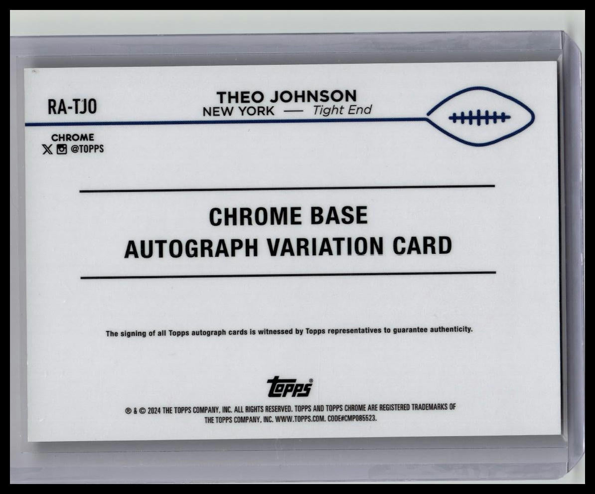 THEO JOHNSON 2024 Topps Chrome YELLOW GEOMETRIC REFRACTOR /75 Giants RC!