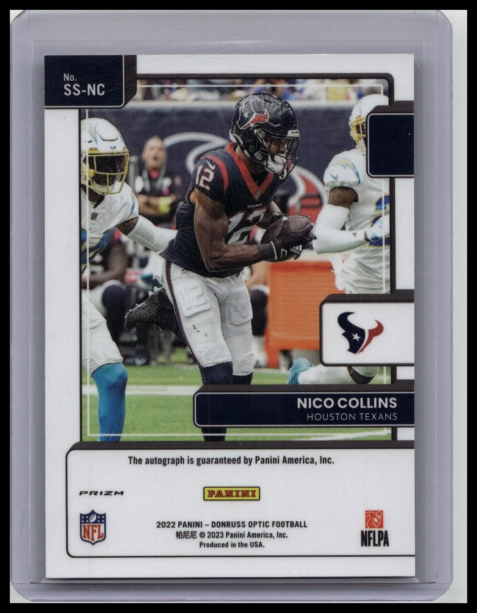 2022 Panini Donruss Optic Signature Series Holo Nico Collins #SS-NC Auto