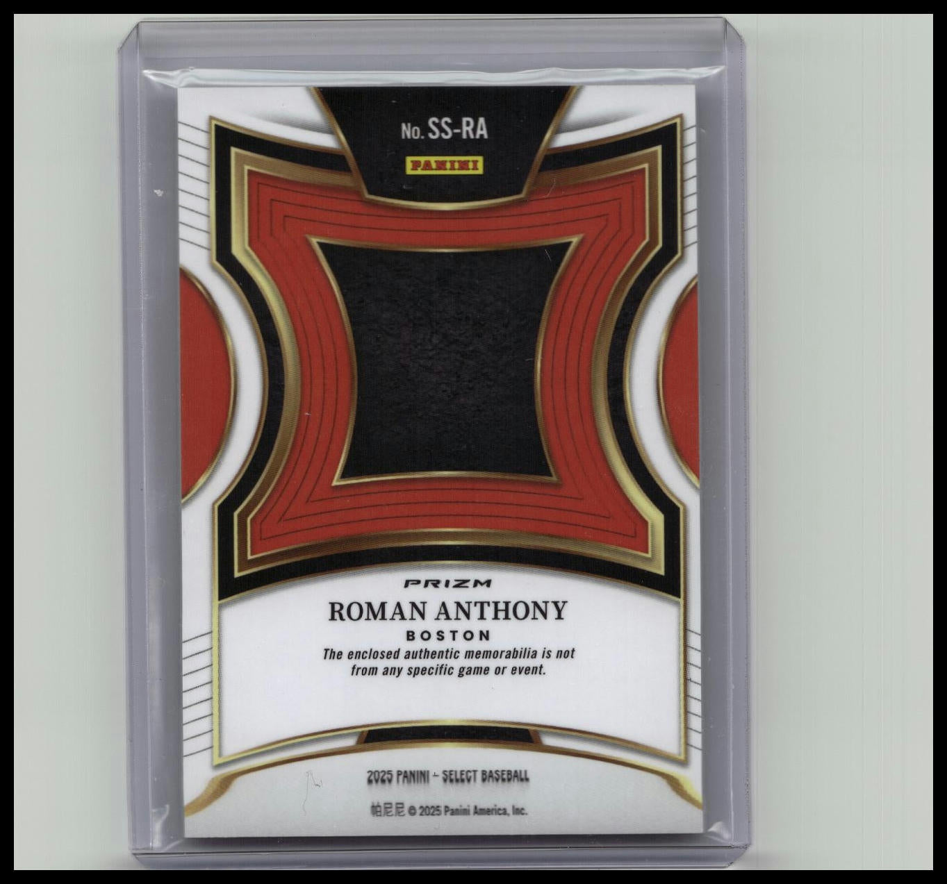 2025 Select Selective Swatches Roman Anthony Silver Ice Prizm RC SP