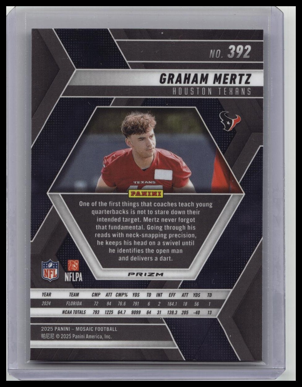 2025 Panini Mosaic - Rookie Graham Mertz #392 Genesis Mosaic Prizm (RC)