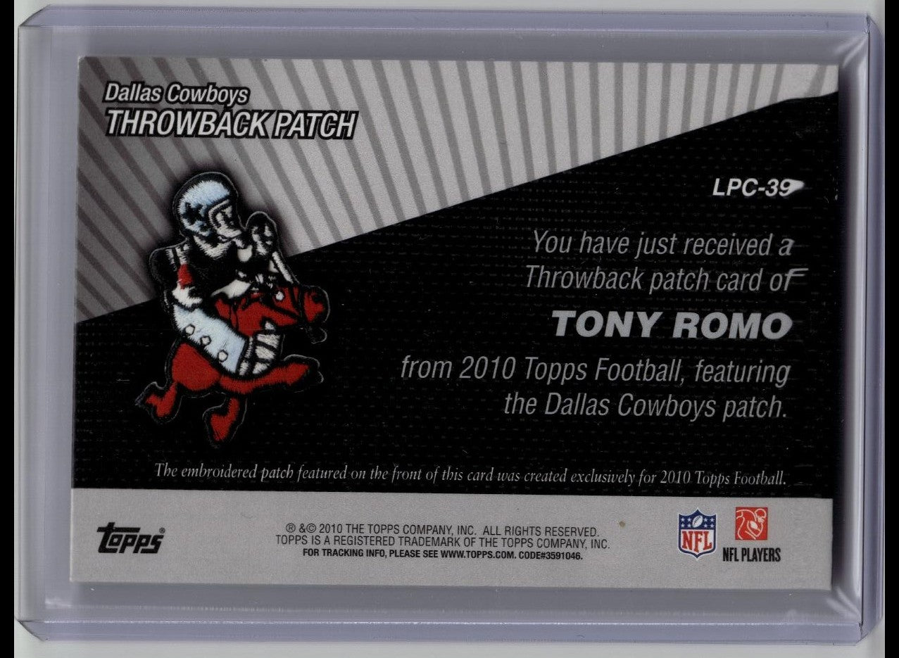 2010 Tony Romo Topps Throwback Patch #LPC39 Dallas Cowboys