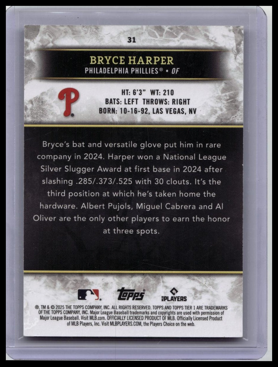 2025 Topps Tier One #31 Bryce Harper 1/1 Phillies