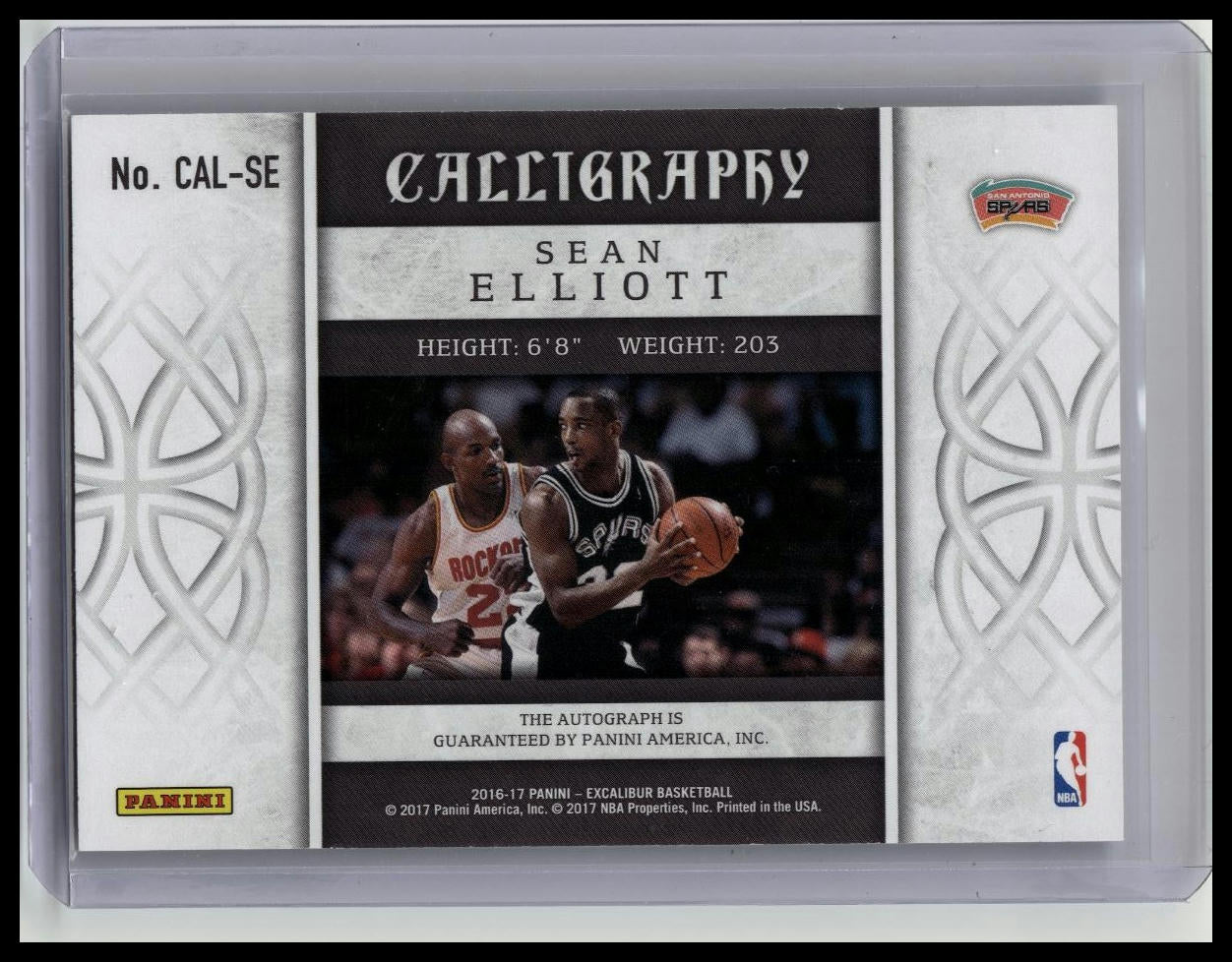 2016-17 SEAN ELLIOTT /149 AUTO PANINI EXCALIBUR CALLIGRAPHY AUTOGRAPHS
