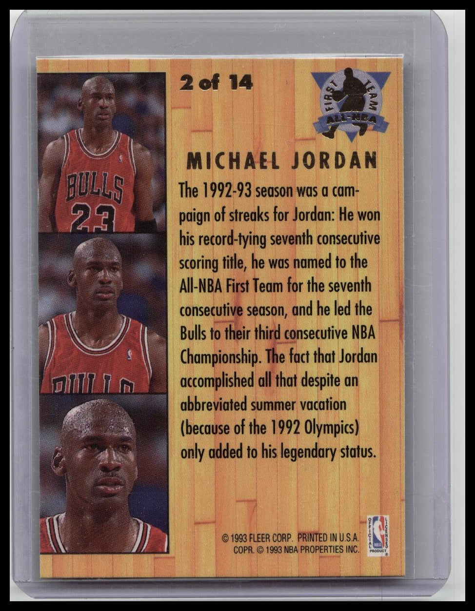 1993-94 Fleer Ultra - All-Nba Team Michael Jordan #2 First Team All NBA