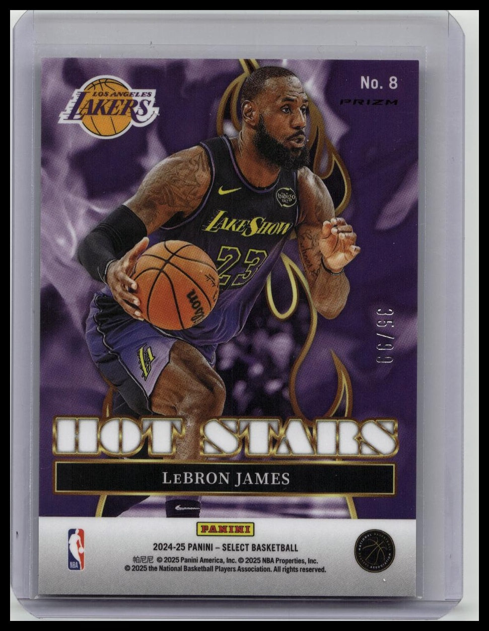 2024-25 Select Hot Stars LeBron James #8 Pink Ice Prizm /99 Lakers