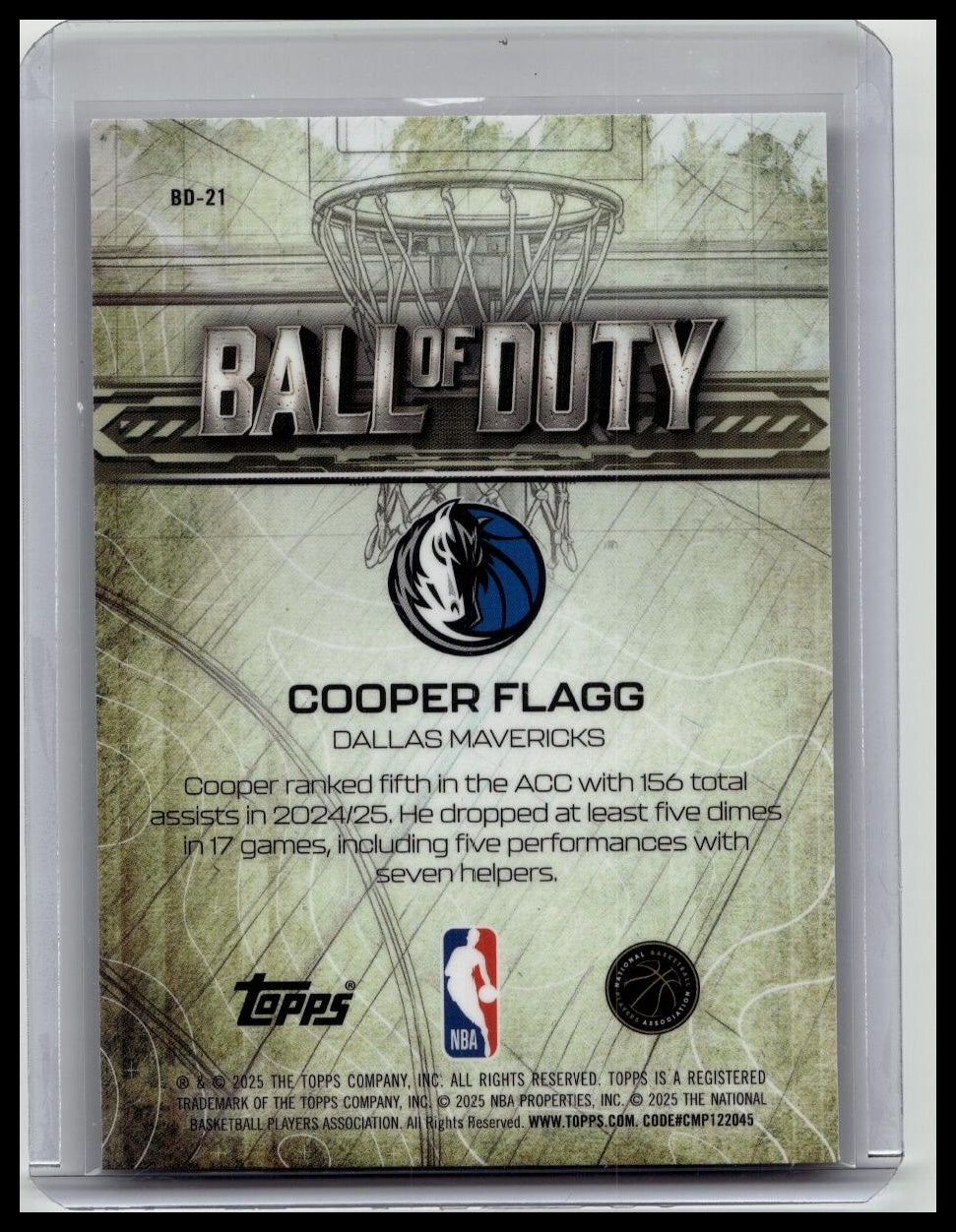 2025-26 Topps Chrome - Ball of Duty Cooper Flagg #BD-21 (RC)