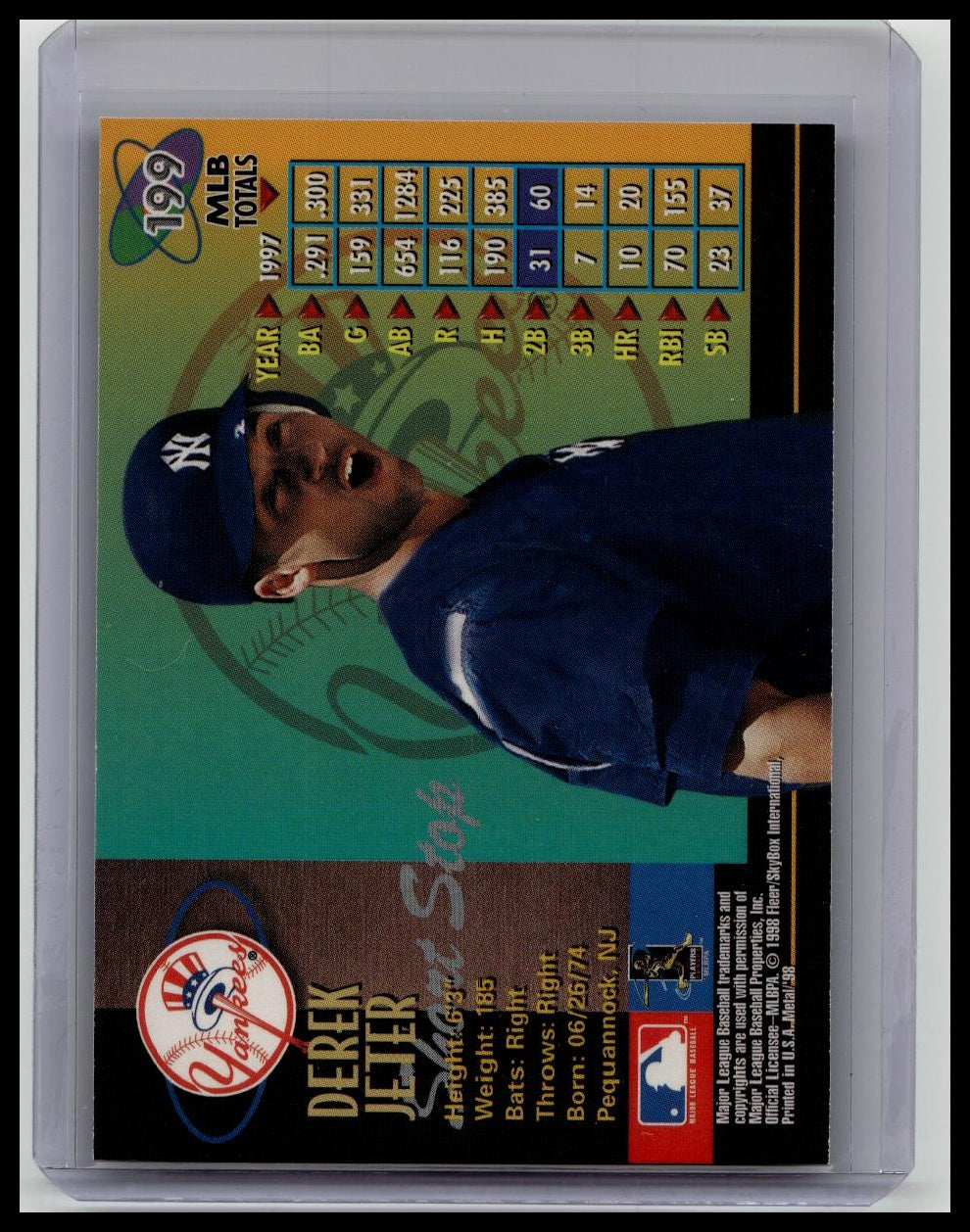 DEREK JETER 1998 Skybox Metal Universe BASE FOIL ! NEW YORK YANKEES !