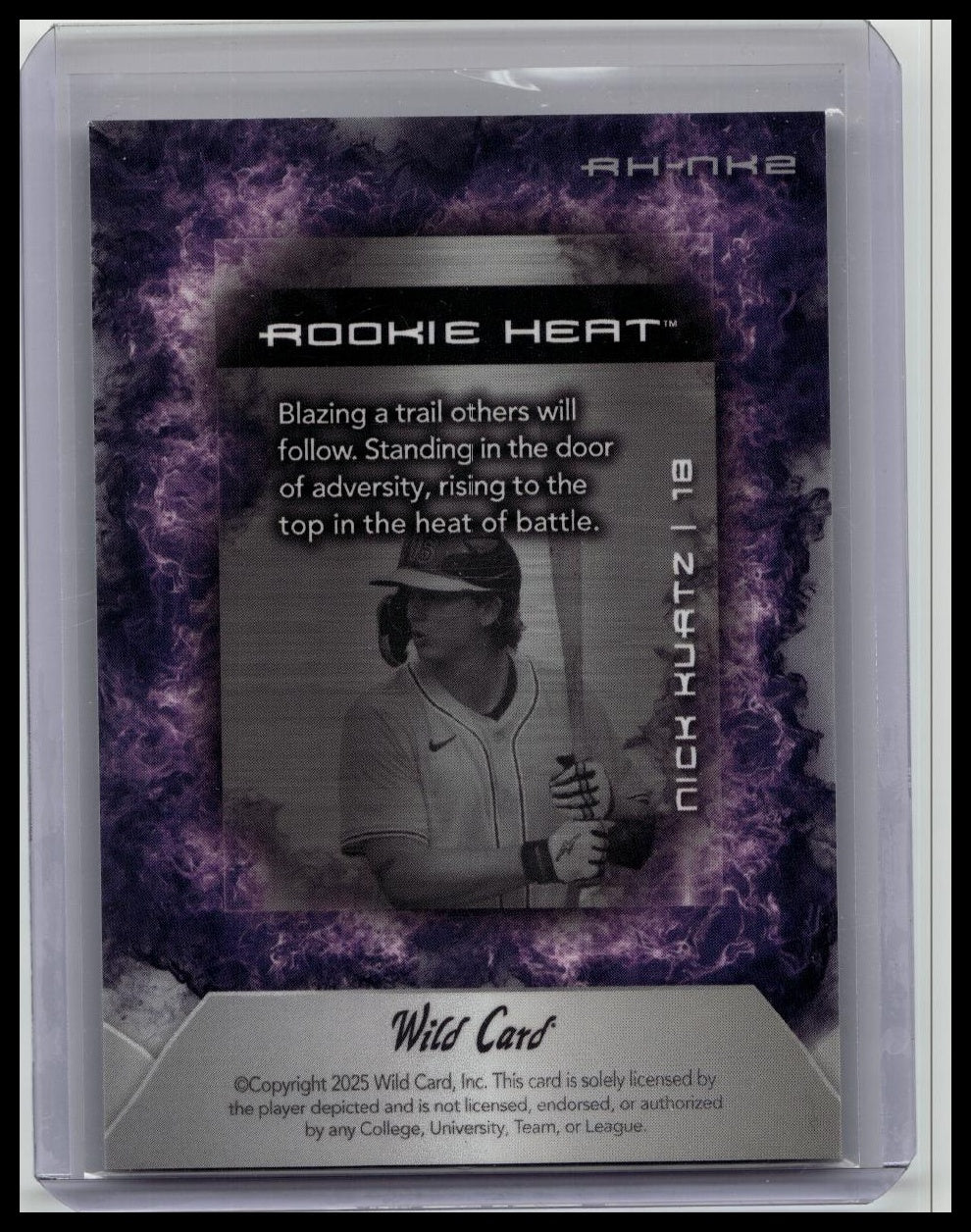 Wild Card 2025 Matte Nick Kurtz Rookie /50