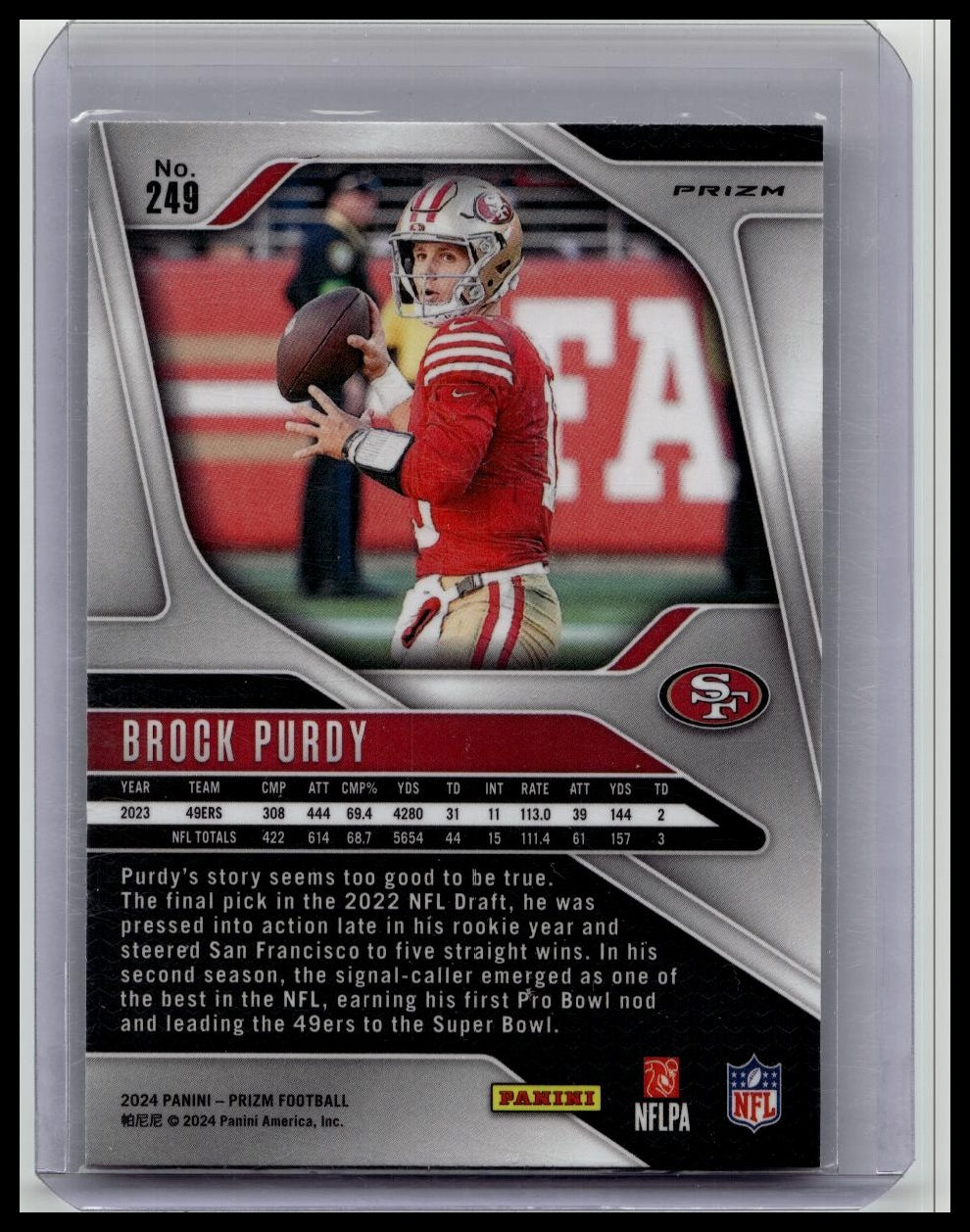 2024 Panini Black And White Checker Prizm BROCK PURDY No. 249