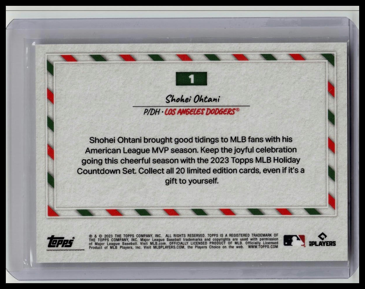2023 Topps Holiday Countdown - Shohei Ohtani #1