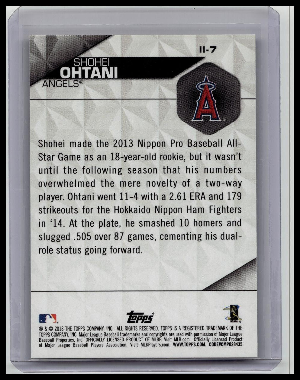 2018 Topps - Instant Impact Shohei Ohtani #II-7 (RC)