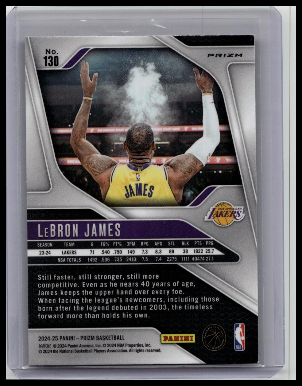 LeBron James Pink Cracked Ice #130 2024-25 Panini Prizm Basketball LAKERS