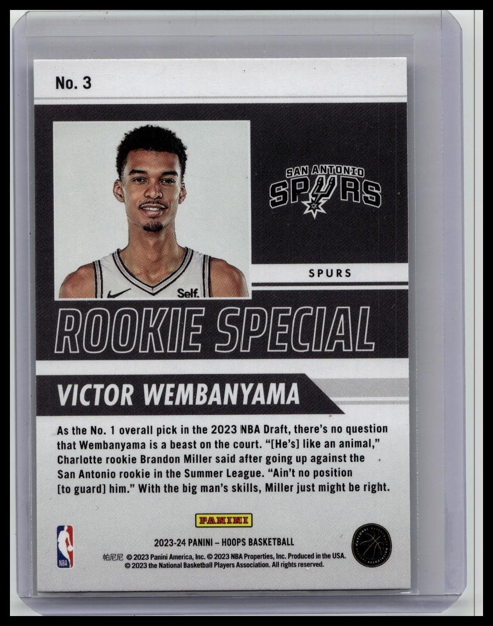 2023-24 Panini NBA Hoops - Rookie Special Victor Wembanyama #3 (RC)
