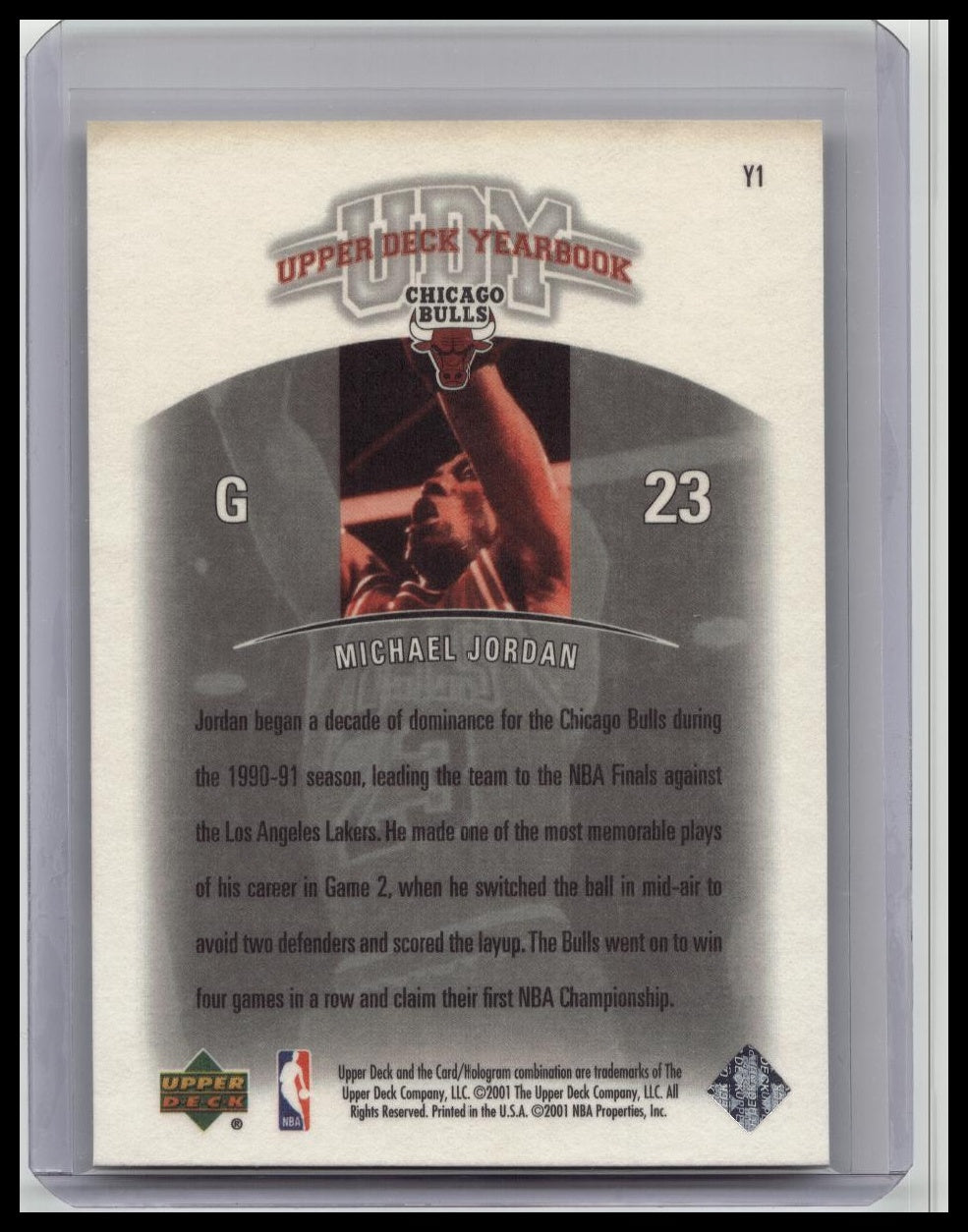 2000-01 UD Legends Michael Jordan UD Yearbook #Y1