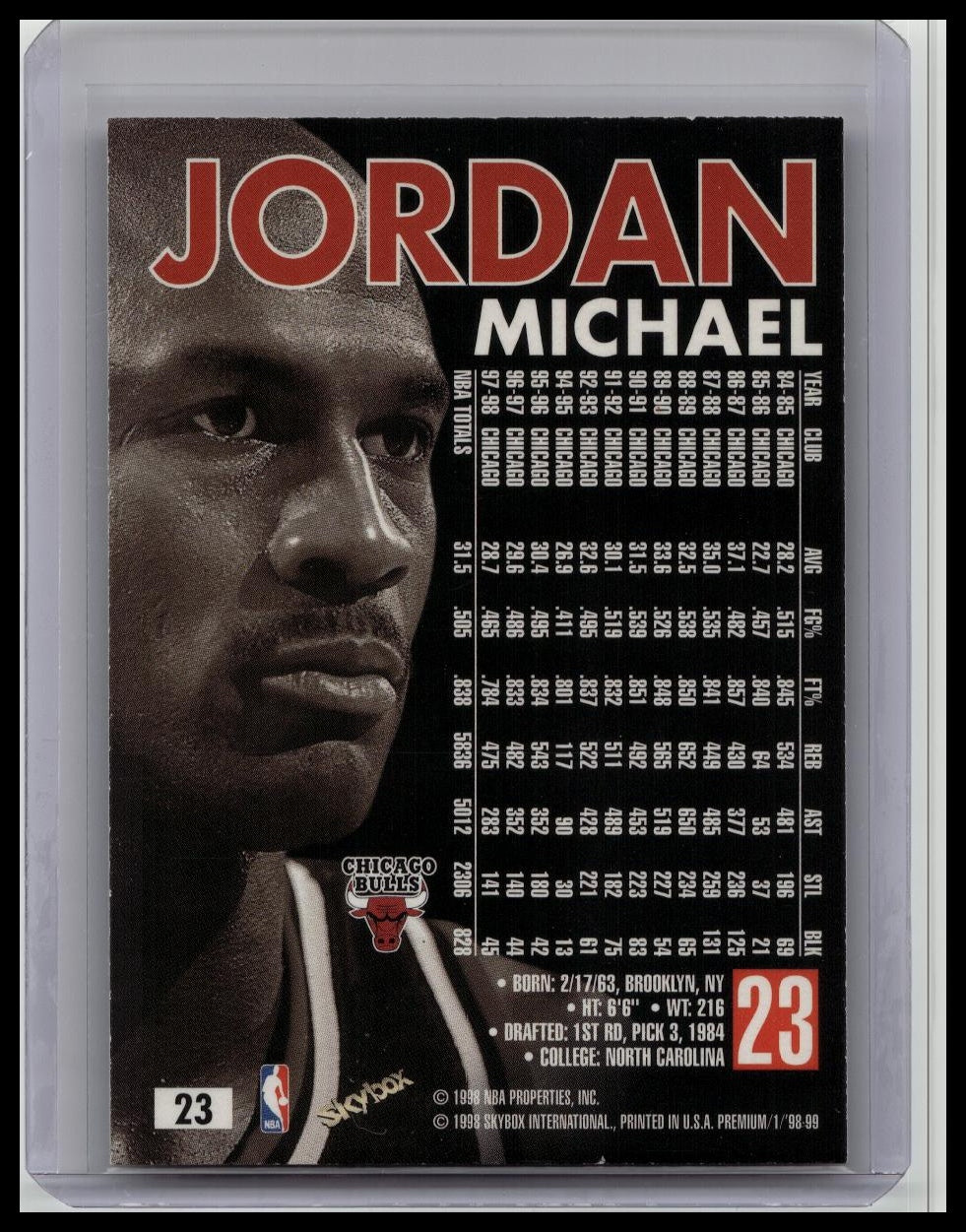 1998-99 SkyBox Premium #23 Michael Jordan BASKETBALL Chicago Bulls