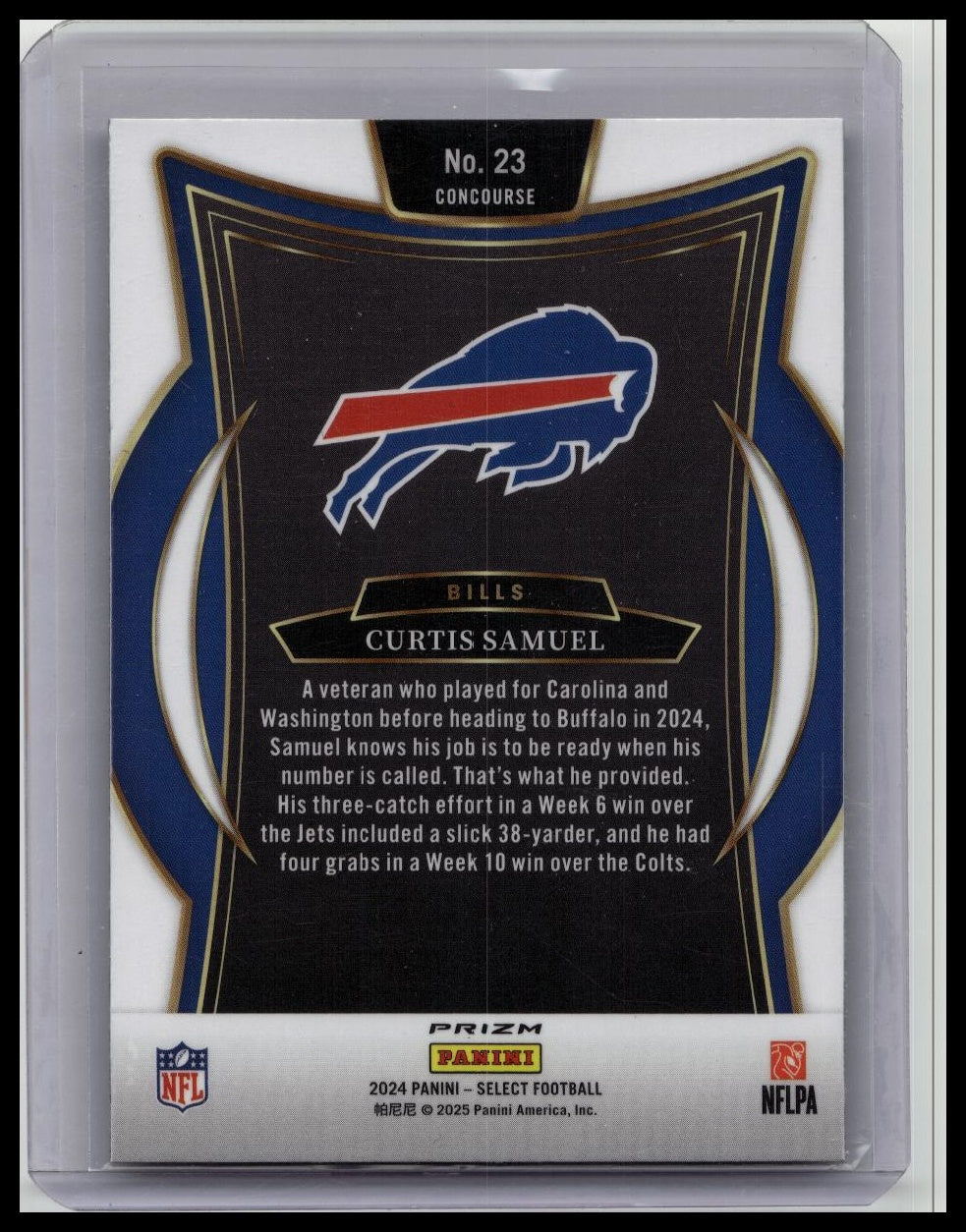 2024 Panini Select - Concourse Curtis Samuel #23 Zebra Shock Prizm