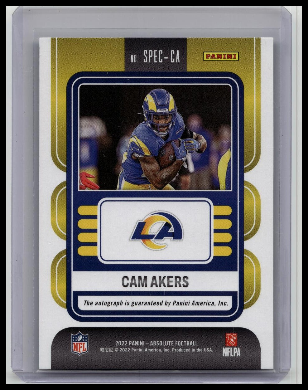 2022 Panini Absolute Spectrum Signatures 01/75 Cam Akers #SPEC-CA LA Rams