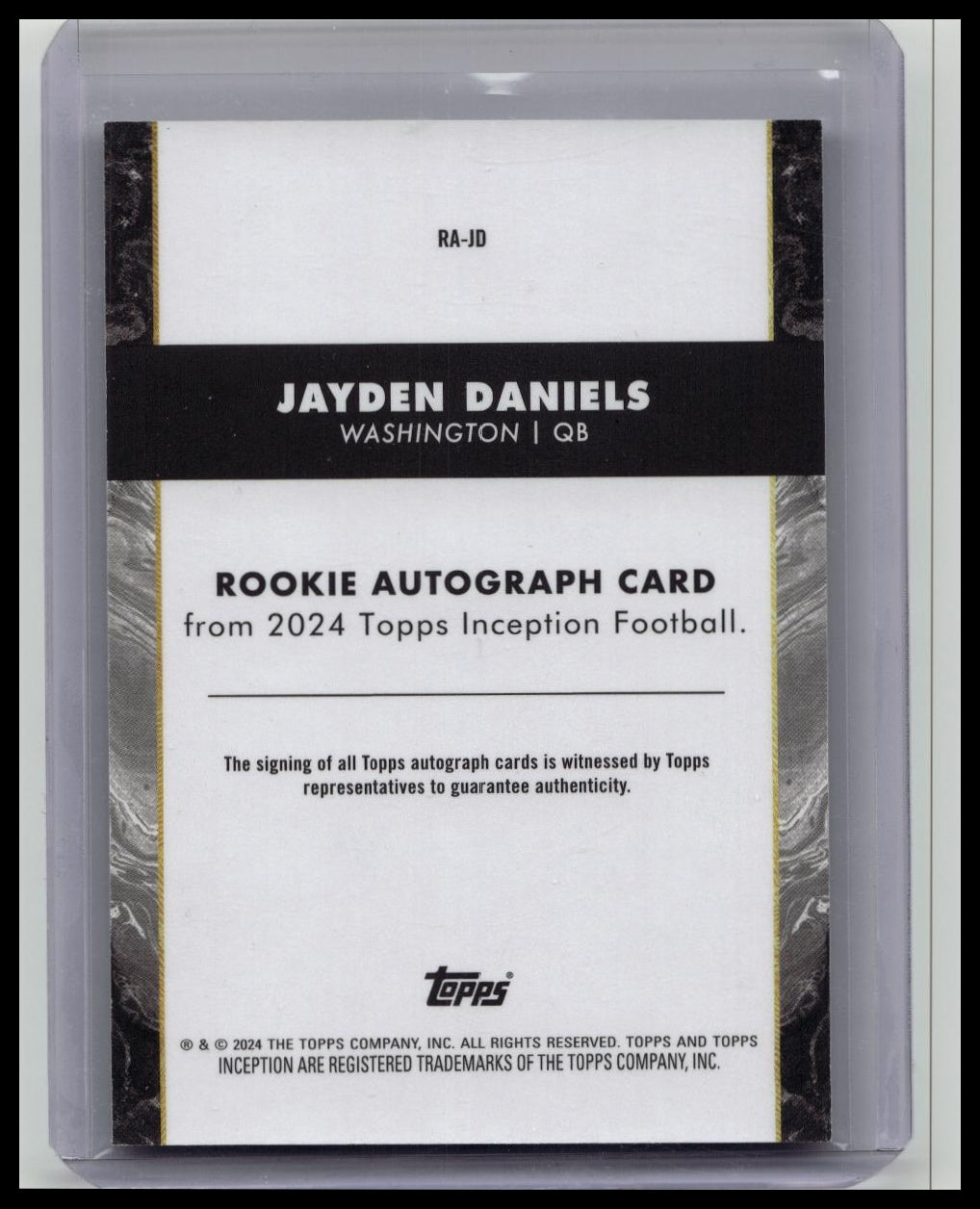 Jayden Daniels 2024 Topps Inception #RA-JD Rookie RC On Card Auto