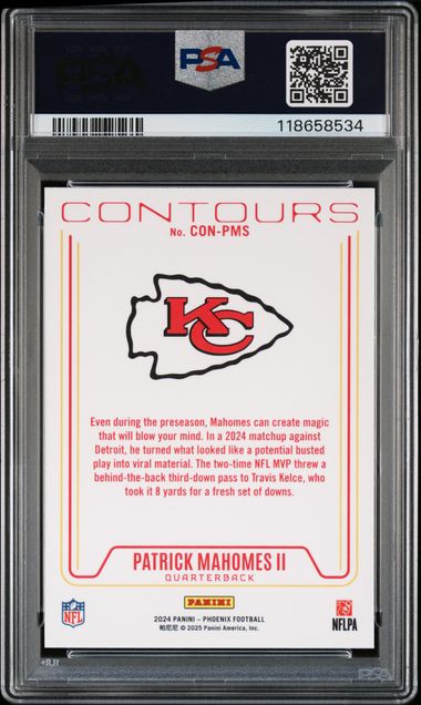 2024 PANINI PHOENIX CONTOURS PATRICK MAHOMES II CONTOURS-WAVE PSA 9
