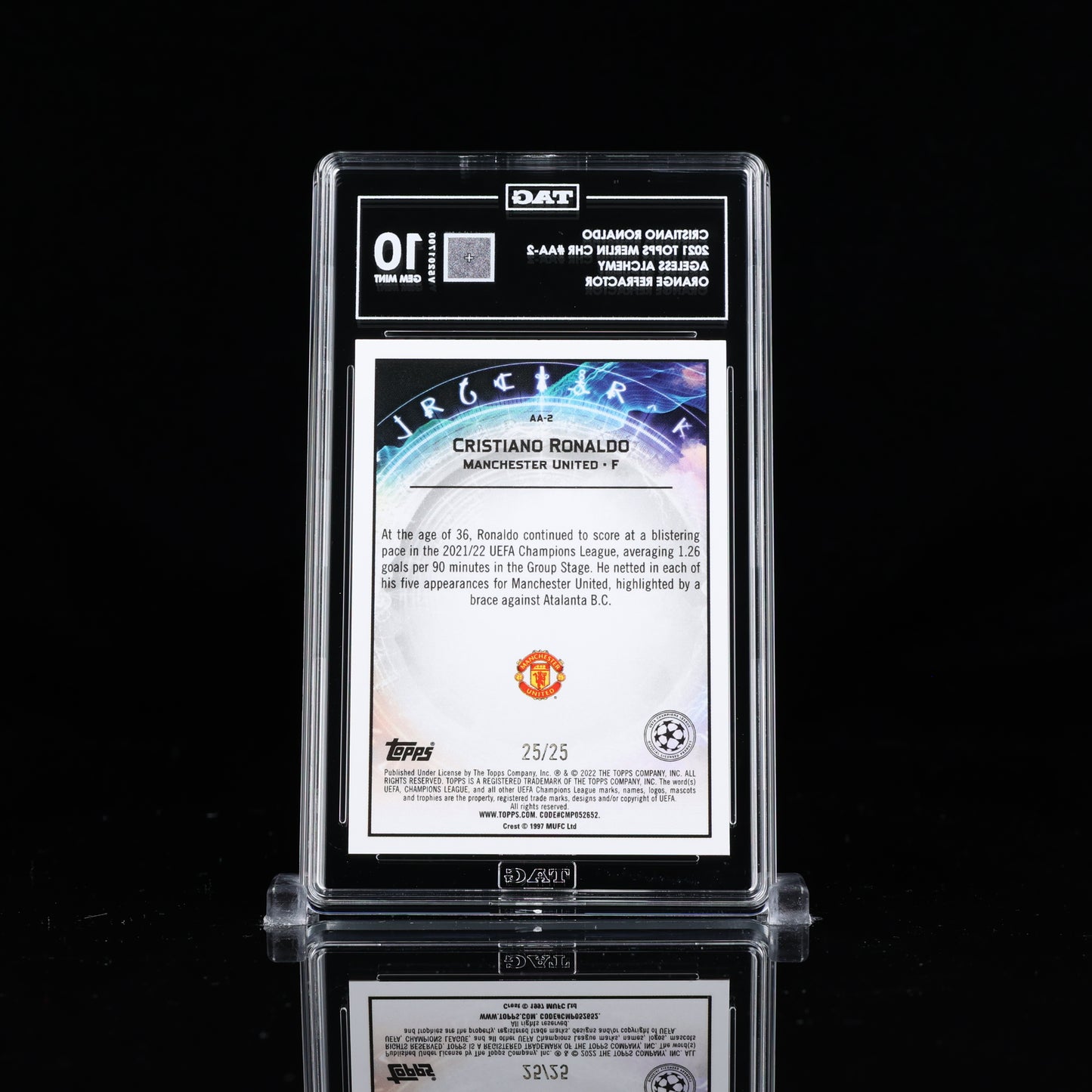 2021 Merlin Chrome Cristiano Ronaldo Ageless Alchemy Orange 25/25 TAG 10