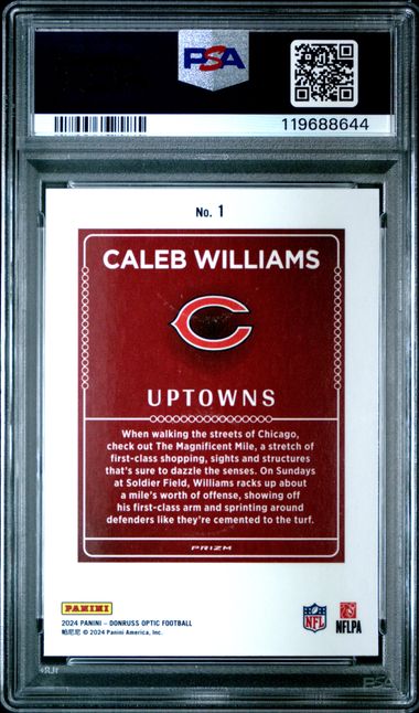 2024 PANINI DONRUSS OPTIC UPTOWNS #1 CALEB WILLIAMS PSA 9