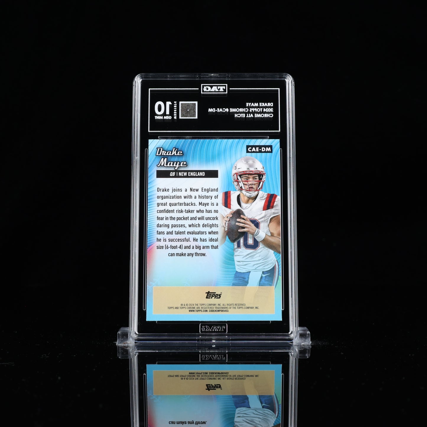 2024 Topps Chrome All-Etch Drake Maye Rookie RC TAG 10 GEM MINT #CAE-DM