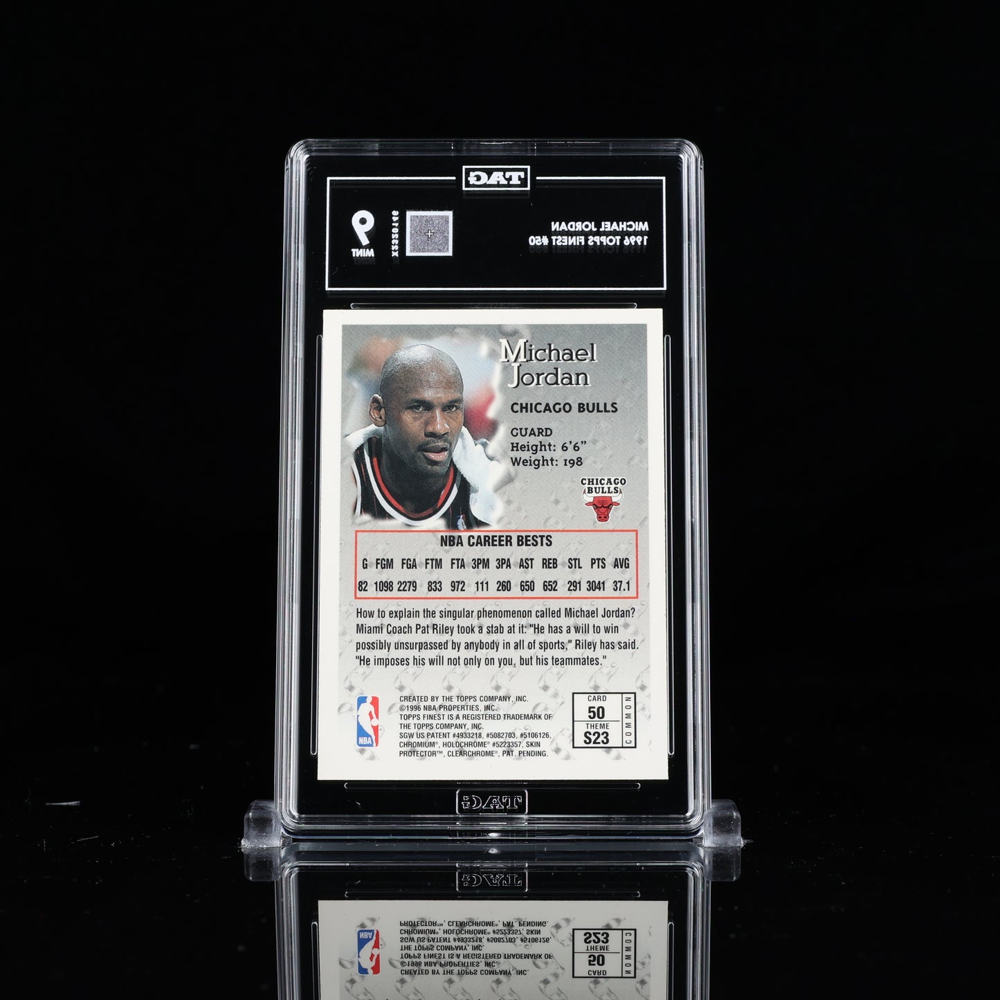 Michael Jordan 1996 Topps Finest Sterling #50 TAG 9 MINT BULLS