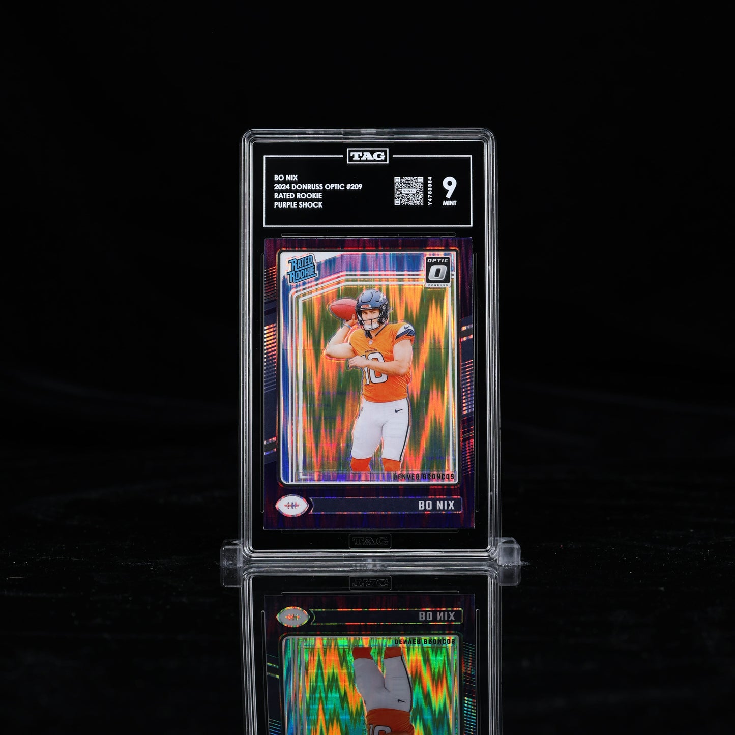 BO NIX 2024 DONRUSS OPTIC #209 RATED ROOKIES PURPLE SHOCK TAG 9